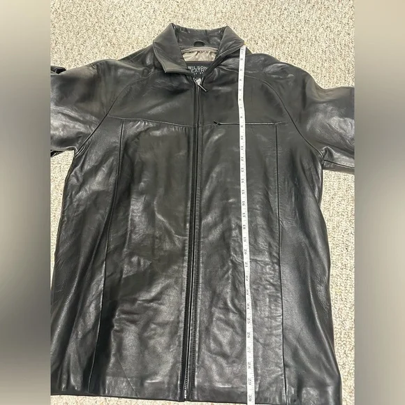 Wilsons Leather Pelle Studion Black Leather Jacket with Collared Neckline size M - Picture 11 of 12
